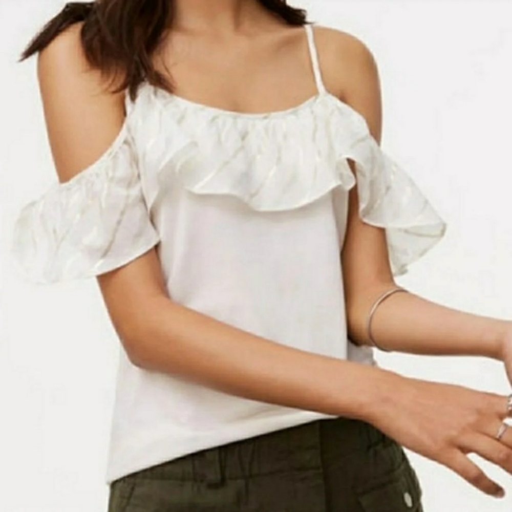 LOFT Ruffled Cold Shoulder Camisole - Picture 7 of 8